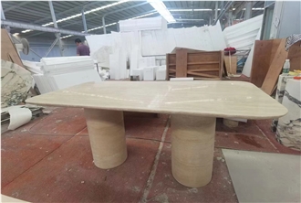 Marble Panda White Round Dinig Table For Restaurant