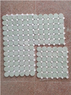 Marble Statuario Carrara Design Chevron Mosaic Tile For Bath