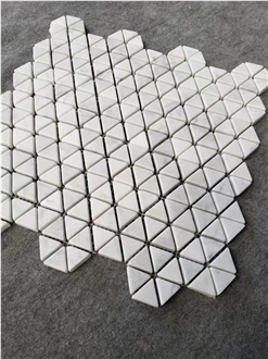 Marble Statuario Carrara Design Chevron Mosaic Tile For Bath