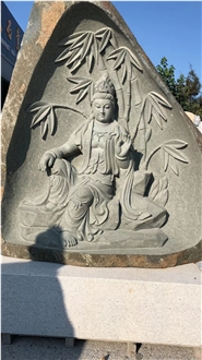 Religious Stone Bhuda Basalt Guanyin Avalokitesvara Statue Religious Stone Bhuda Basalt Guanyin Avalokitesvara Statue