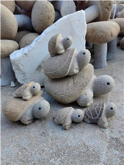 River Stone Carving Turtles Garden Statues For Outdoor Decor