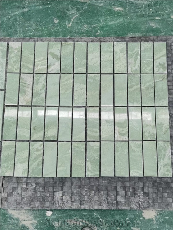 Tumbled Triangle Marble Carrara Created Hexagon Mosaic Tiles