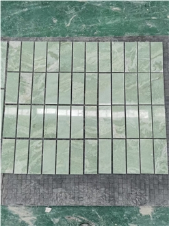 Tumbled Triangle Marble Carrara Created Hexagon Mosaic Tiles
