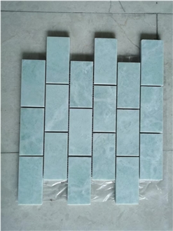Tumbled Triangle Marble Carrara Created Hexagon Mosaic Tiles
