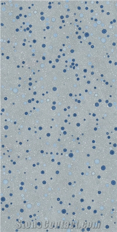 Blue Bubble Terrazzo Slab Blue Bubble Custom  Terrazzo Slabs