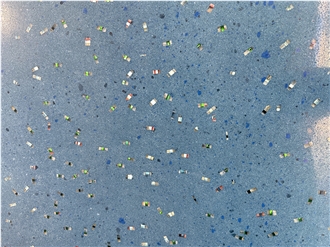 Blue Translucent Light Transmitting Terrazzo Floor Tiles