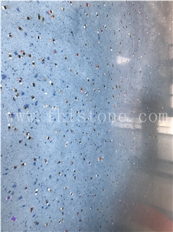 Blue Translucent Light Transmitting Terrazzo Floor Tiles