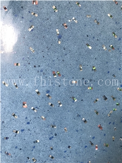 Blue Translucent Light Transmitting Terrazzo Floor Tiles