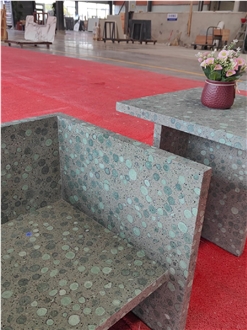 Green Bubbletable Tops Green Custom Terrazzo  Terrazzo Slabs