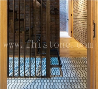 Grey And White Terrazzo Geometric  Mosaic Authentic Terrazzo