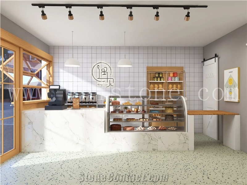 Light Green Bubble Slab Green Bubble Terrazzo Floor Tiles