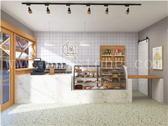 Light Green Bubble Slab Green Bubble Terrazzo Floor Tiles