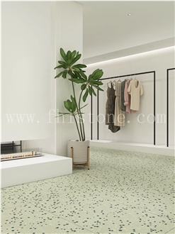 Light Green Bubble Slab Green Bubble Terrazzo Floor Tiles