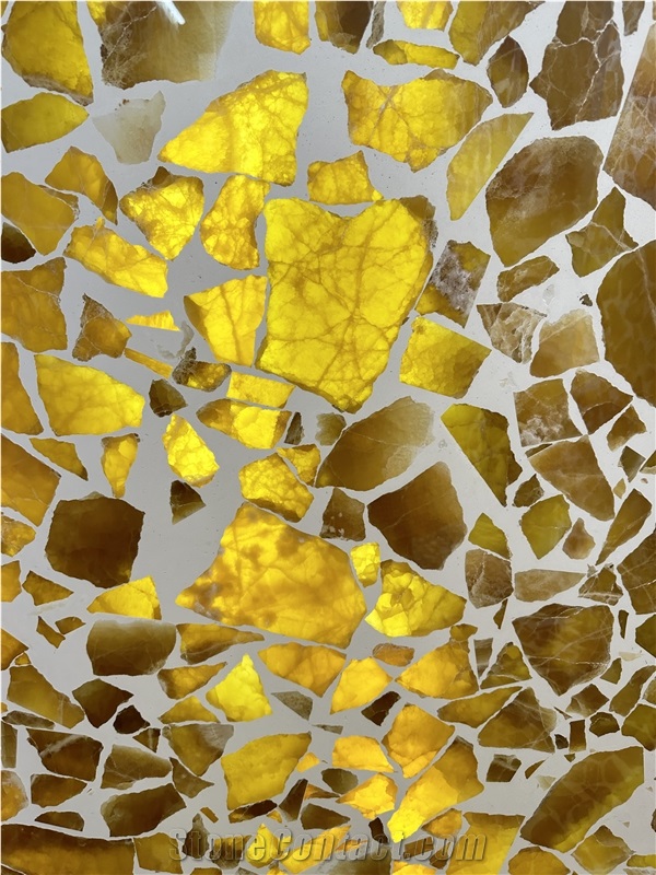 Light Transmitting Terrazzo Backlit Onyx Terrazzo Slabs