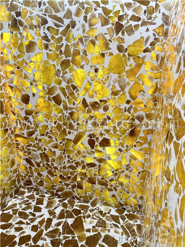 Light Transmitting Terrazzo Backlit Onyx Terrazzo Slabs