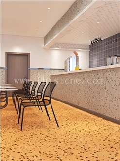 Orange Bubble  Slab Yellow Bubble Terrazzo Floor Tiles