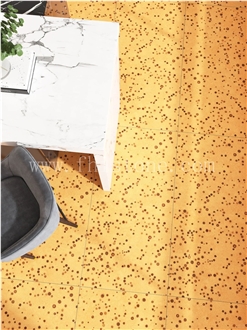 Orange Bubble  Slab Yellow Bubble Terrazzo Floor Tiles