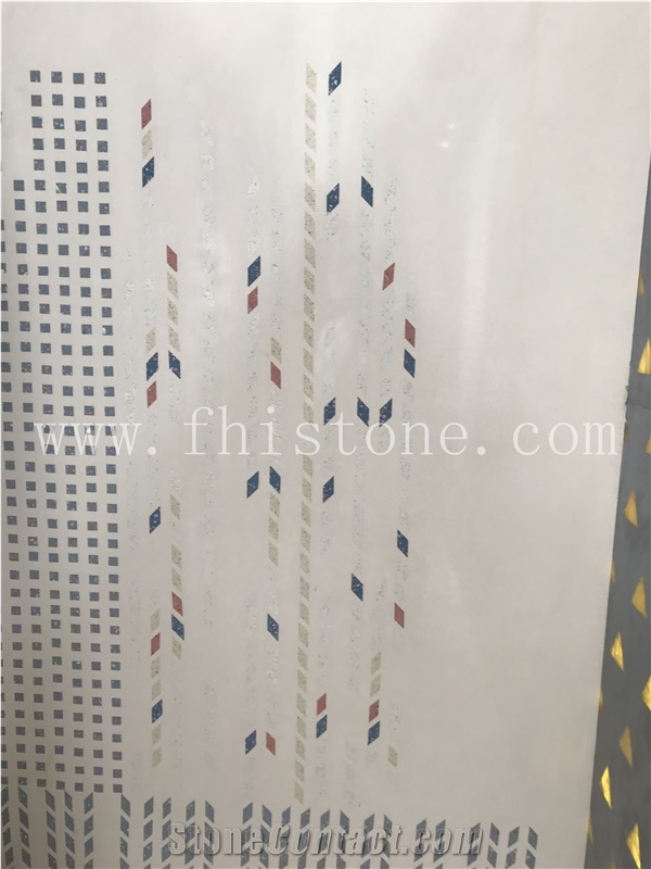 Rhombus Shape Terrazzo Mosaic Design Terrazzo Slabs