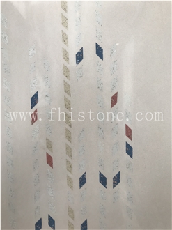 Rhombus Shape Terrazzo Mosaic Design Terrazzo Slabs