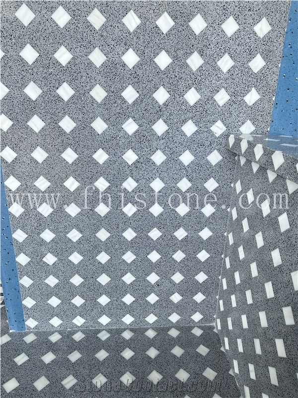 Square Mosaic Terrazzo Geometric Customized  Terrazzo Slabs