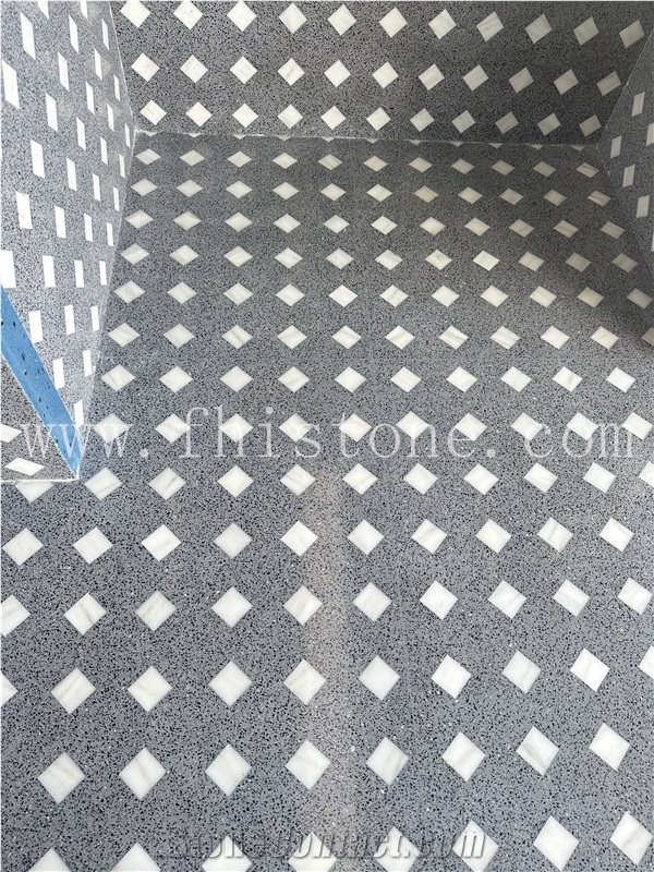 Square Mosaic Terrazzo Geometric Customized  Terrazzo Slabs