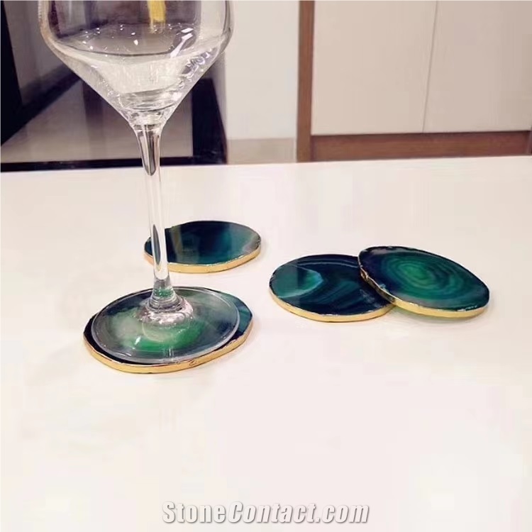 Blue Agate  Perfume/Food/Coffee Coasters Kitchen Accessories