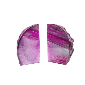 Semi-Precious Agate Bookends Polished Stone Handle