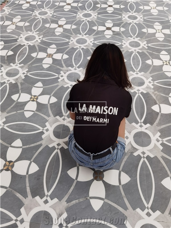 High-End Hotel Project Medallions Waterjet With Brass