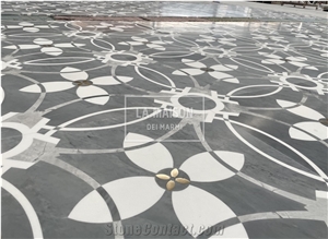 High-End Hotel Project Medallions Waterjet With Brass