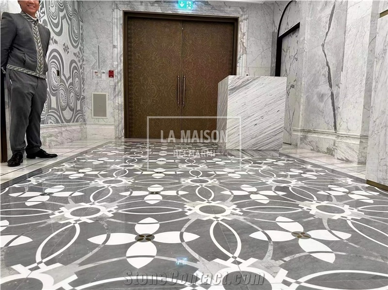 High-End Hotel Project Medallions Waterjet With Brass