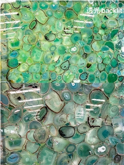 Green Agate Semiprecious Stone Tabletops For KTV Design,Restaurant Table Tops