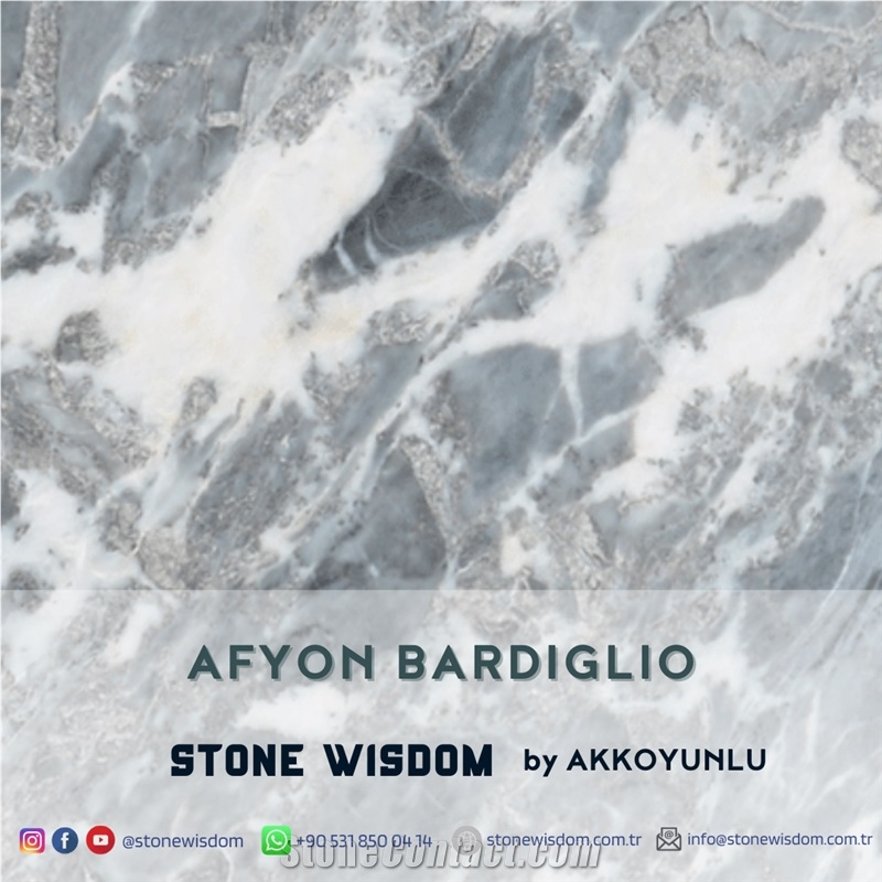Afyon Bardiglio Gray Marble Slab Tiles