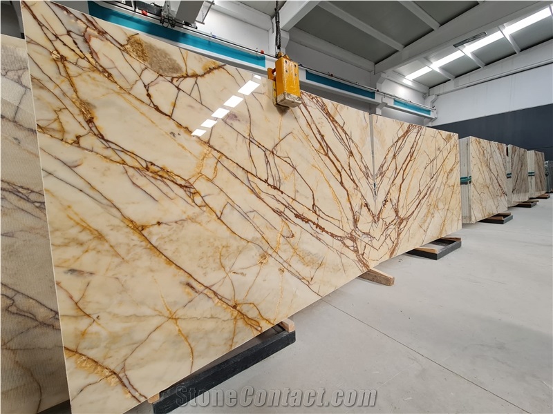 Afyon Golden River Marble Slab & Tiles