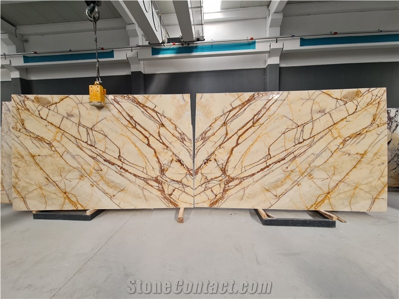 Afyon Golden River Marble Slab & Tiles