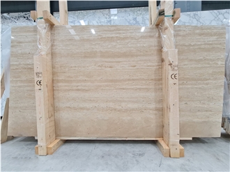 Denizli Warm Walnut Vein Cut Travertine Slab & Tiles