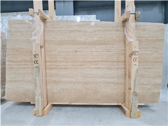 Denizli Warm Walnut Vein Cut Travertine Slab & Tiles