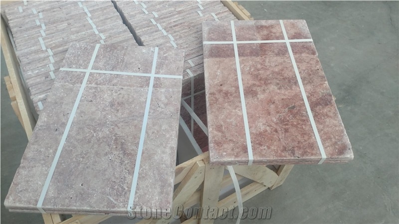 Red Travertine Flamingo Pinky Slab & Tiles
