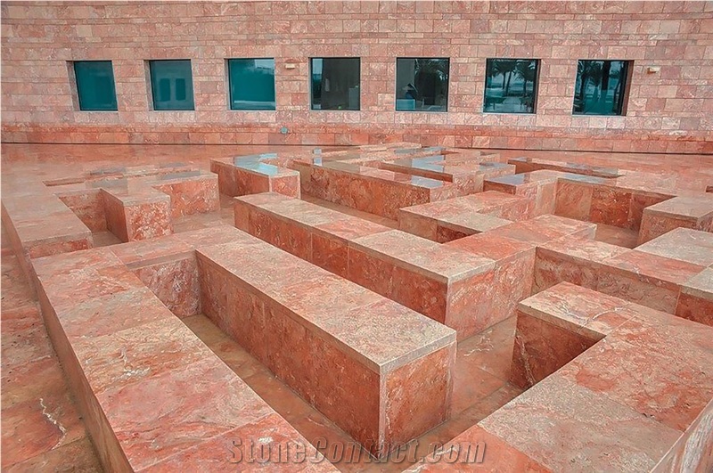 Red Travertine Flamingo Pinky Slab & Tiles