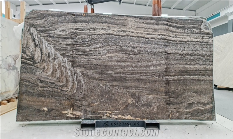Titanium Silver Travertine Slab & Tiles