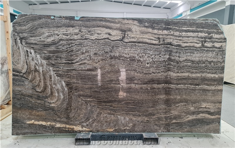 Titanium Silver Travertine Slab & Tiles