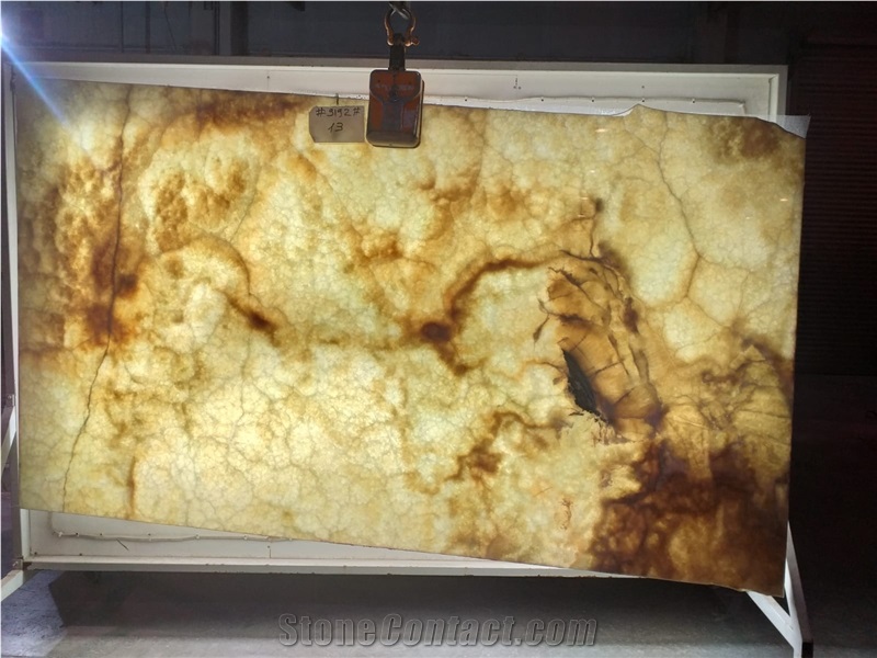 Turkish Golden White Onyx Slab & Tiles