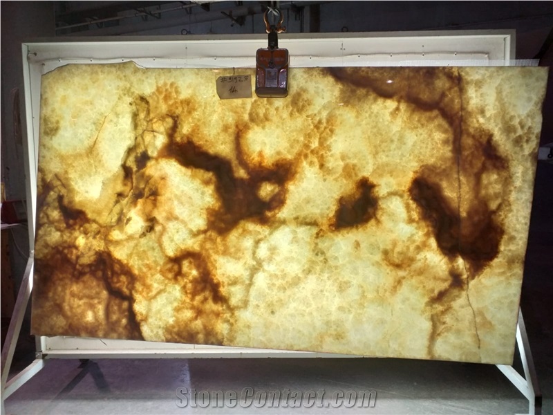 Turkish Golden White Onyx Slab & Tiles