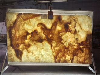 Turkish Golden White Onyx Slab & Tiles