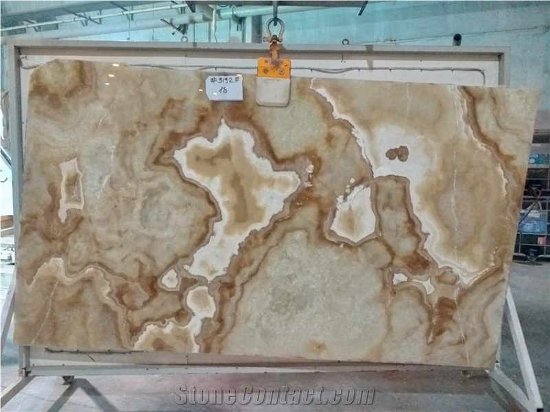 Turkish Golden White Onyx Slab & Tiles