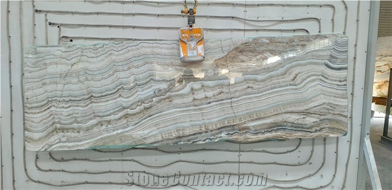 Turkish Green Cappucino Onyx Slab & Tiles