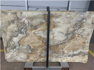 Turkish Green Cappucino Onyx Slab & Tiles