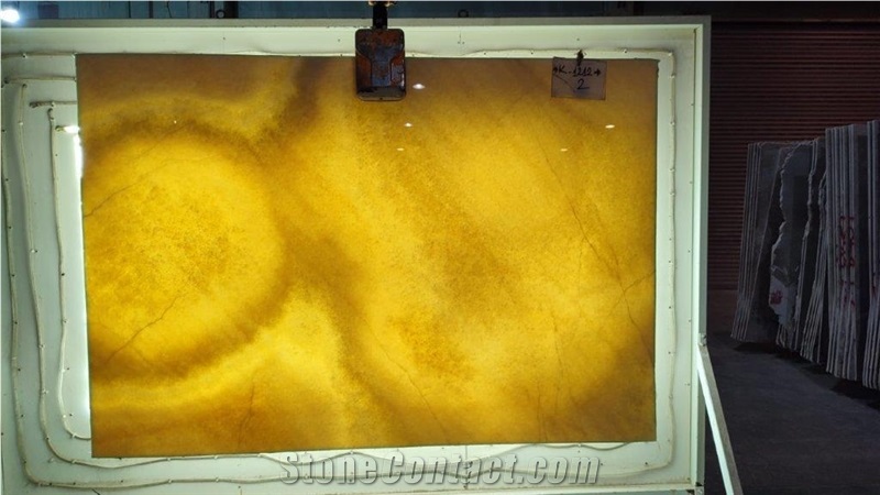 Turkish Ivory Golden Onyx Slab & Tiles