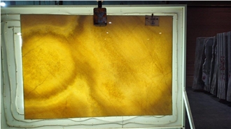 Turkish Ivory Golden Onyx Slab & Tiles