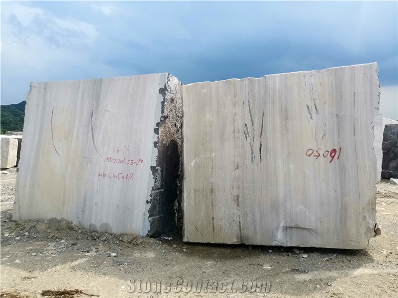 China Quarry Rock White Wooden Marble Block