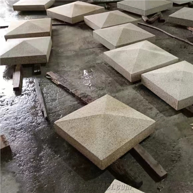 G682 Rusty Yellow Granite Flamed  Bespoke Pier Caps